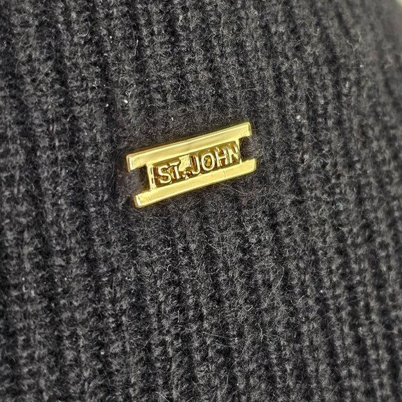 ST John Black Cashmere High Neck Sweater Sz S - Picture 6 of 11